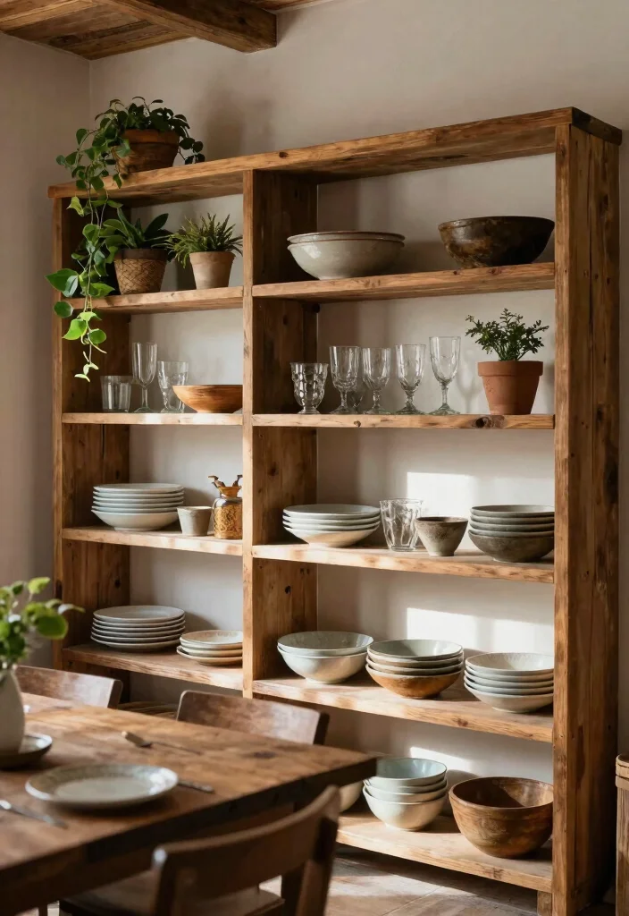 14 Dining Room Decor Ideas with Texture Warmth and Style 12. Open Shelving 0