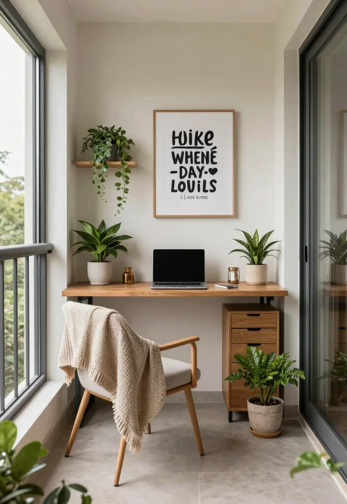 14 Enclosed Balcony Ideas That Feel Like an Extra Room 4. Multi Functional Workspace 0