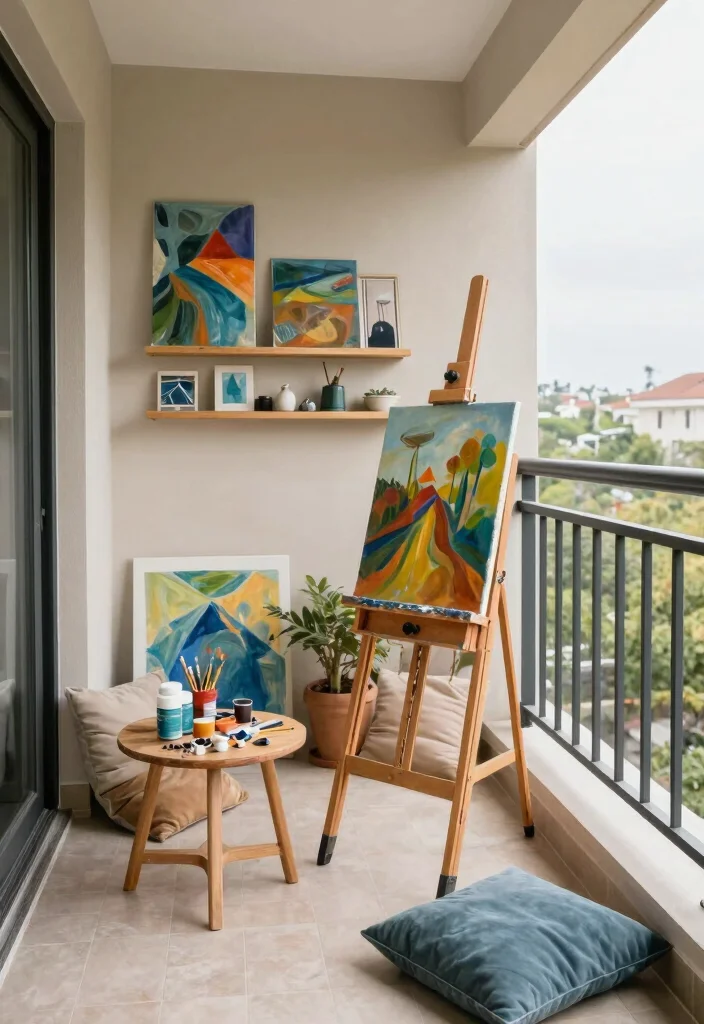 14 Enclosed Balcony Ideas That Feel Like an Extra Room 6. Artistic Space 0