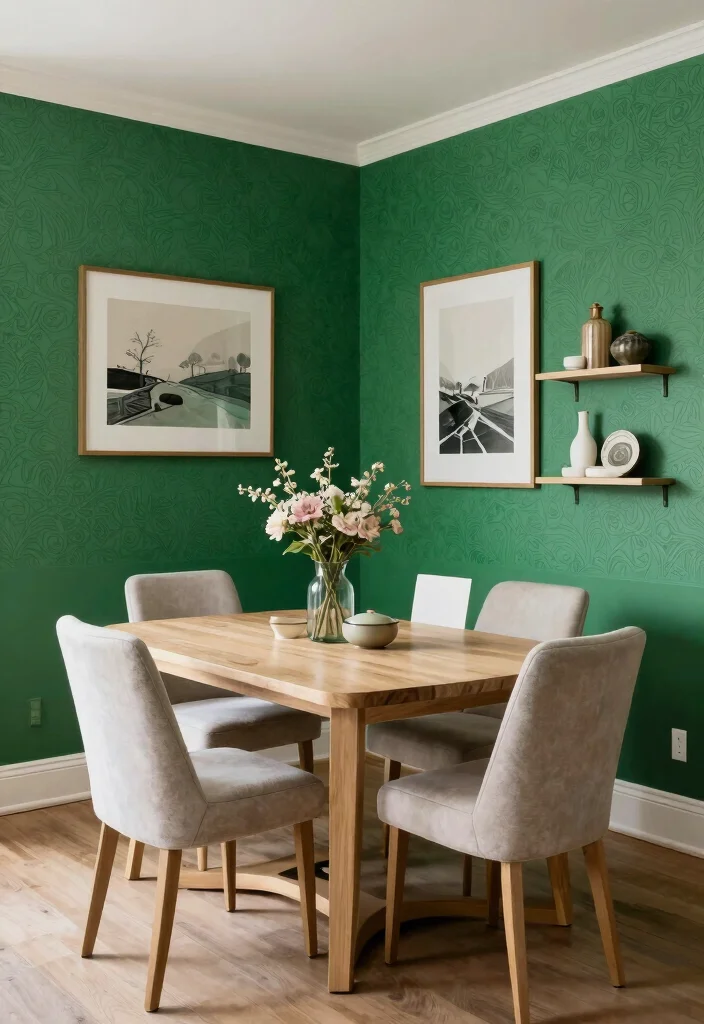 14 Formal Dining Room Ideas with Cozy Elegant Atmosphere 13. Colorful Accent Walls 0