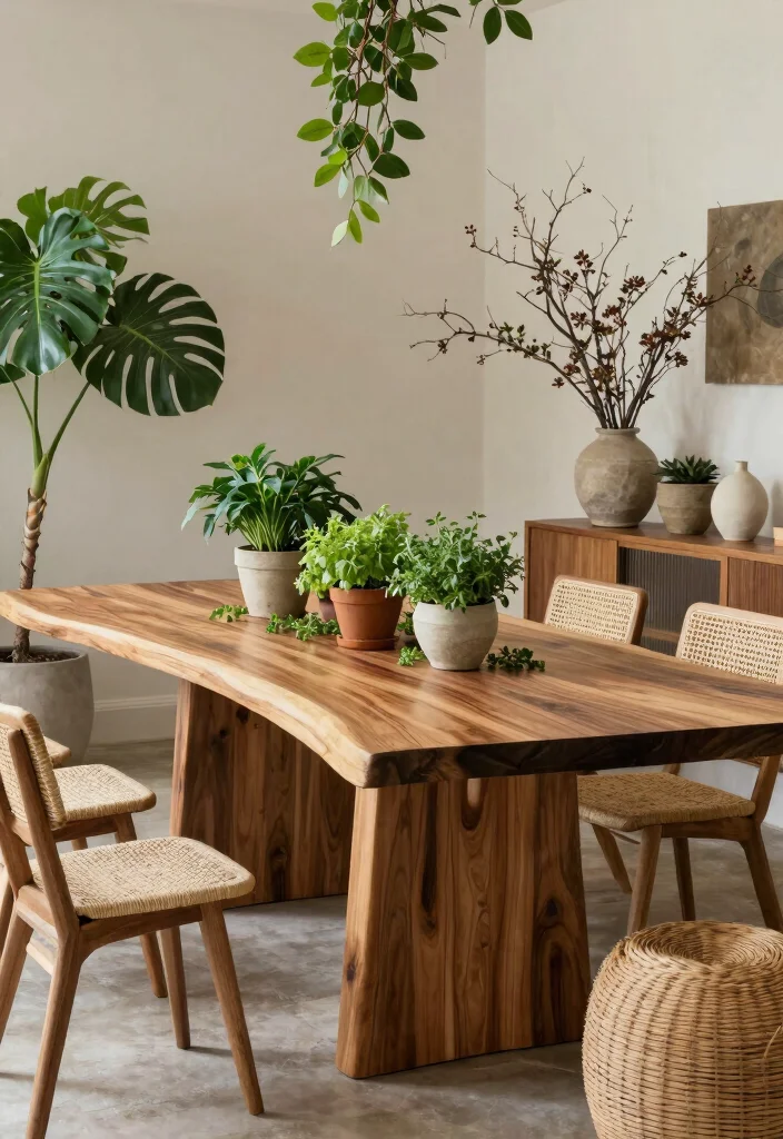 14 Formal Dining Room Ideas with Cozy Elegant Atmosphere 7. Nature Inspired Decor 0