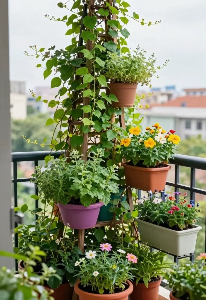 14 Small Apartment Balcony Ideas Styled for Everyday Comfort 2. Vertical Garden Wonderland 0