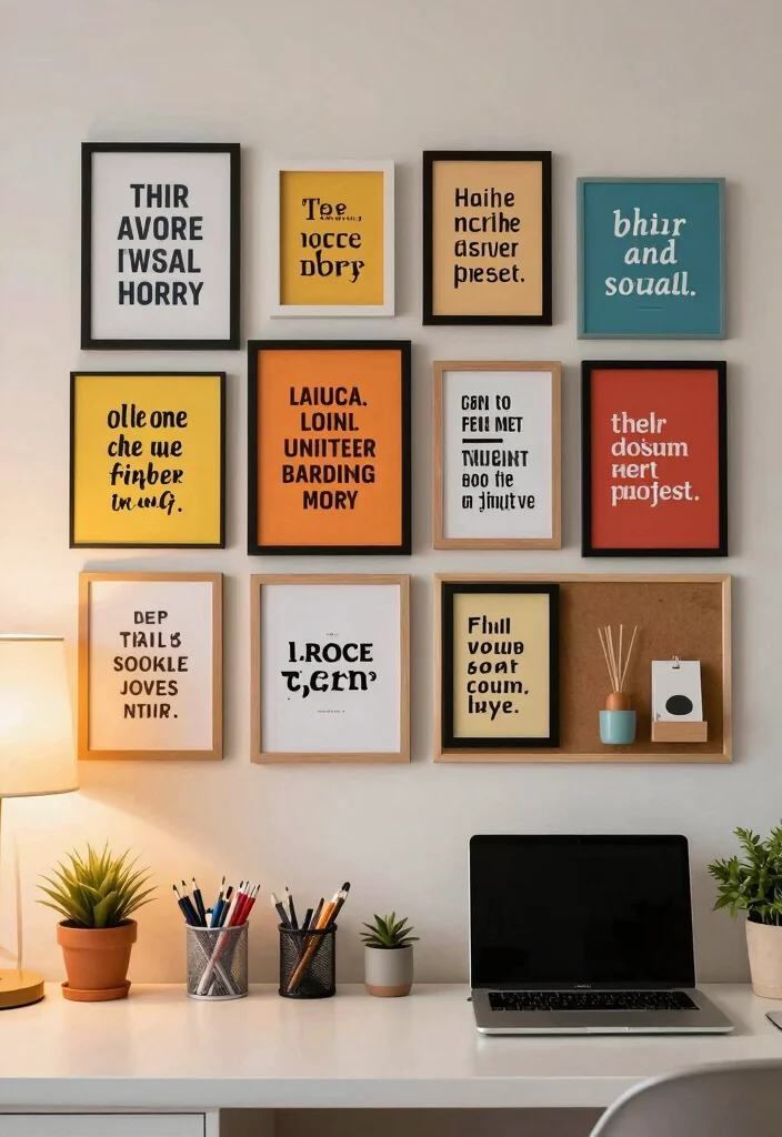 14 Small Desk Setup Ideas for Focused Work and Study Vibes 11. Inspirational Quotes Wall 0