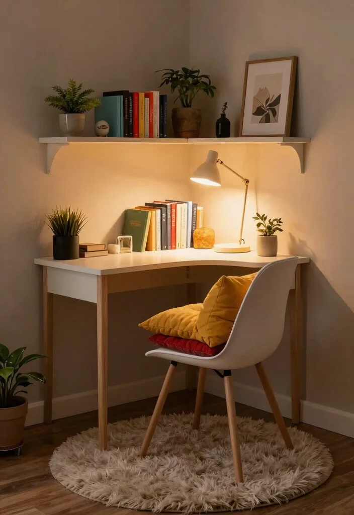 14 Small Desk Setup Ideas for Focused Work and Study Vibes 2. Cozy Corner Nook 0