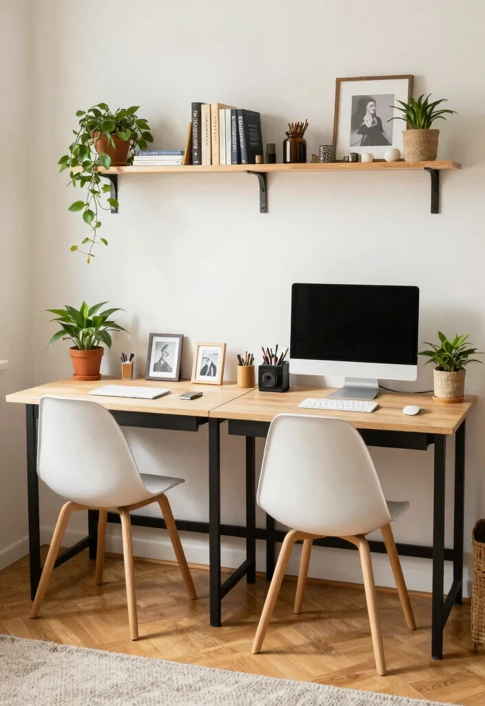 14 Small Desk Setup Ideas for Focused Work and Study Vibes 4. Dual Desk Setup 0