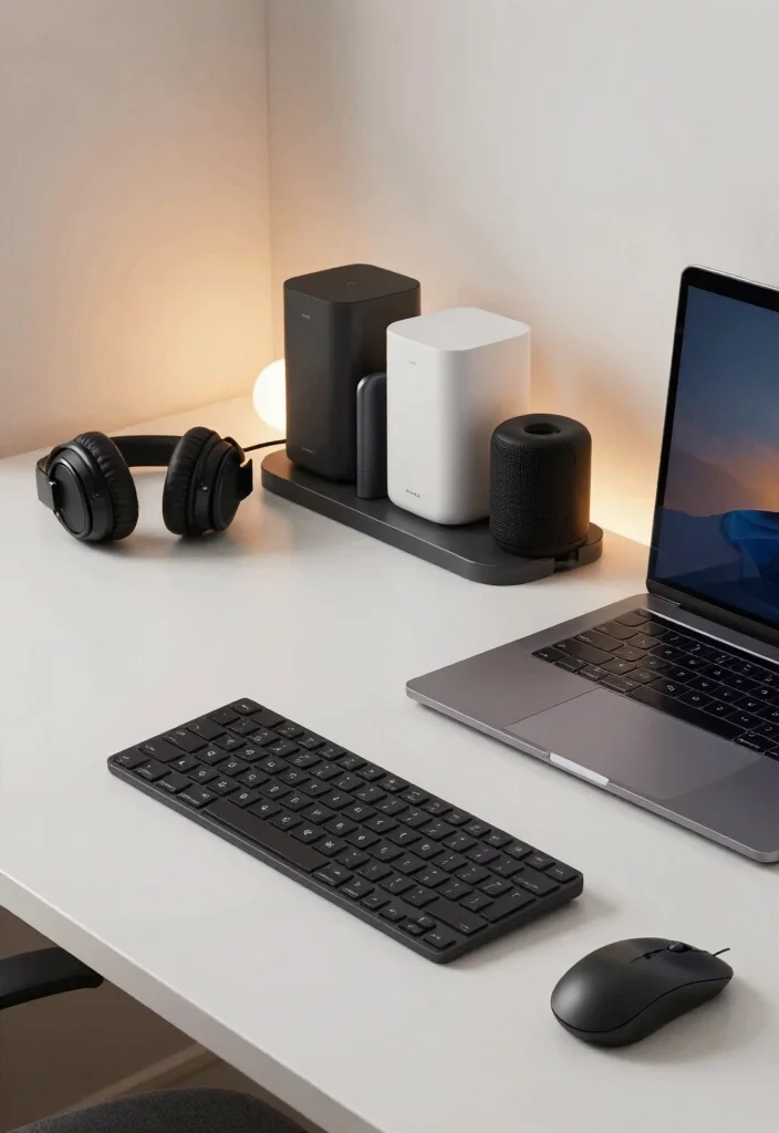 14 Small Desk Setup Ideas for Focused Work and Study Vibes 7. Smart Tech Integration 0
