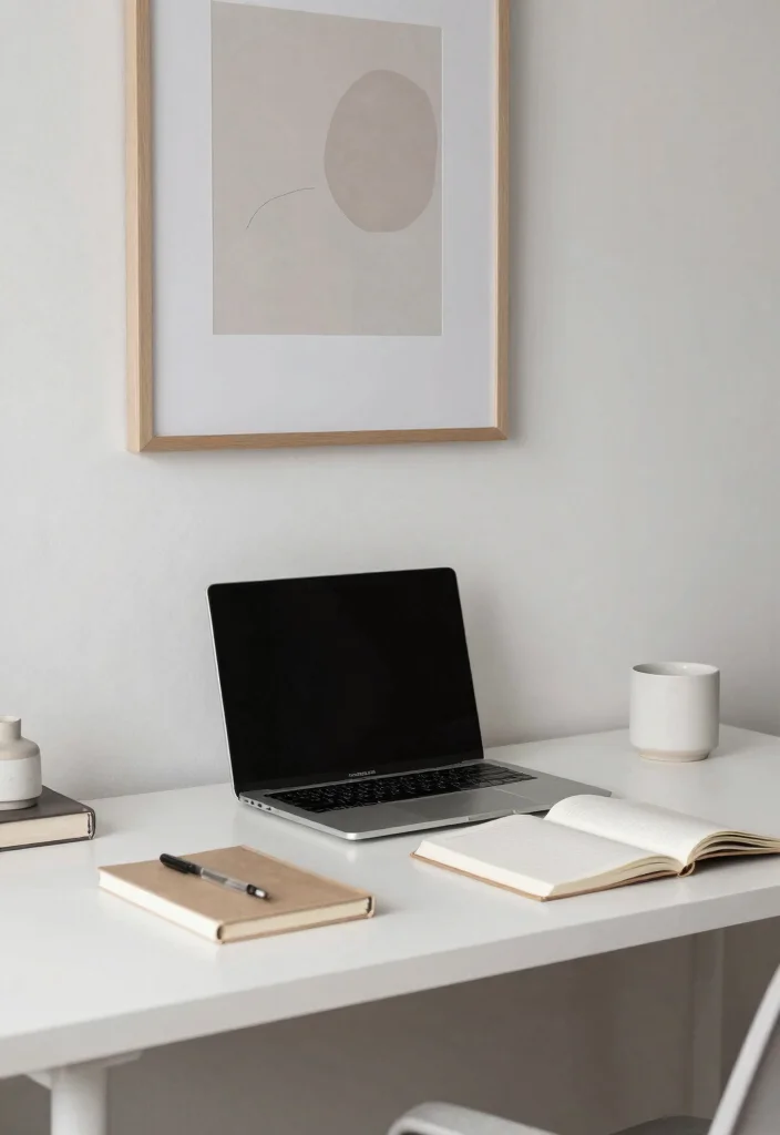 14 Small Desk Setup Ideas for Focused Work and Study Vibes 9. Minimalist Color Palette 0