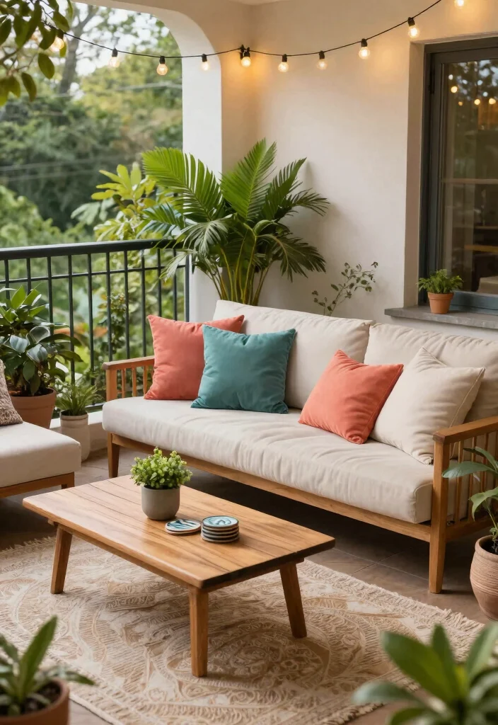 15 Big Balcony Ideas for Lounging Dining and Plant Styling 1. Cozy Lounge Corner 0