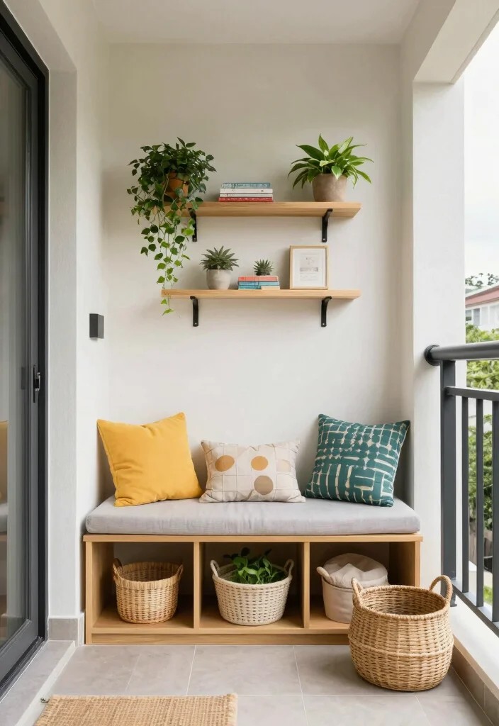 15 Big Balcony Ideas for Lounging Dining and Plant Styling 14. Functional Storage Solutions 0
