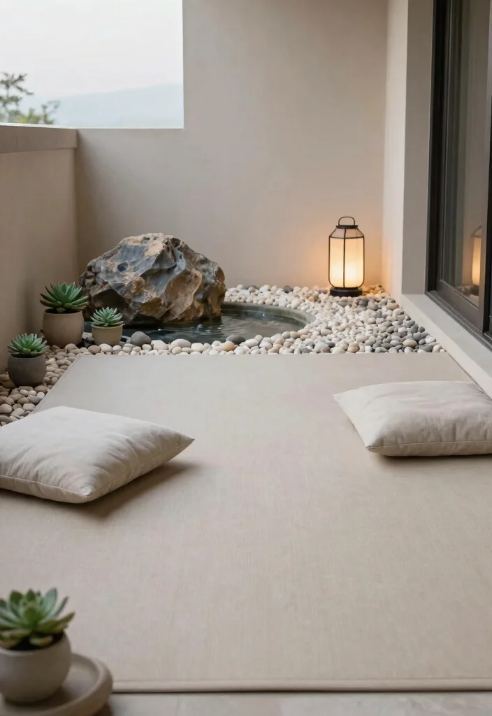 15 Big Balcony Ideas for Lounging Dining and Plant Styling 4. Minimalist Zen Space 0