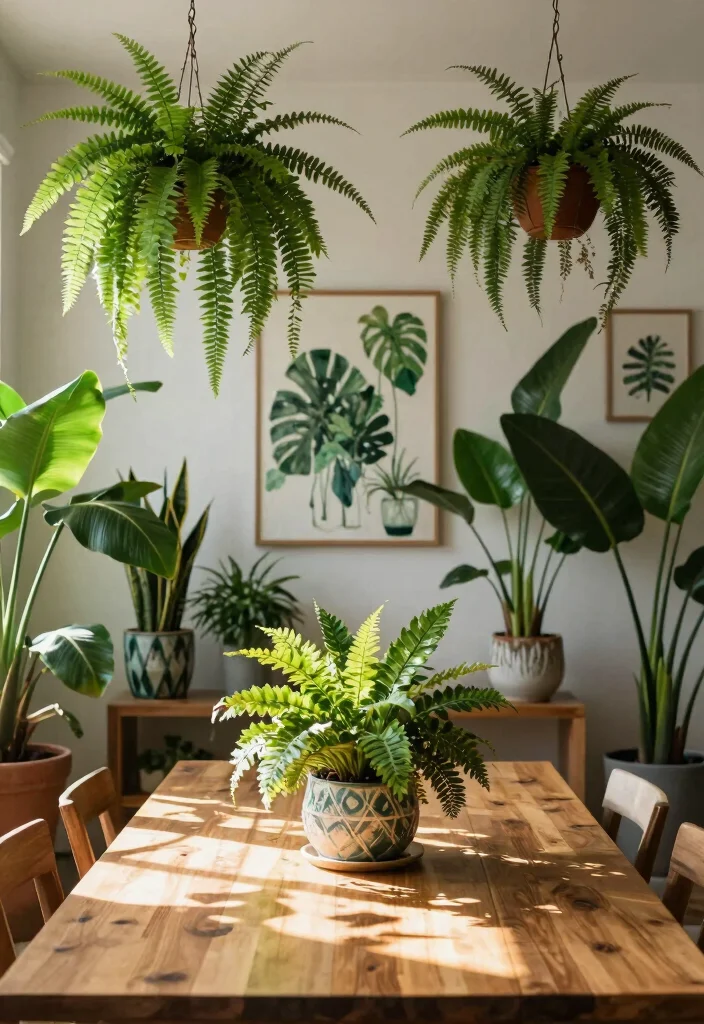 15 Dining Room Design Ideas for Comfortable Everyday Living 3. Biophilic Design with Indoor Plants 0