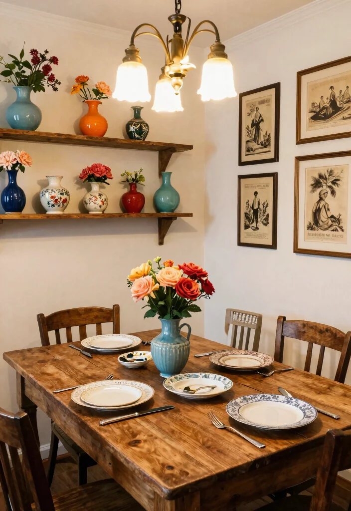 15 Dining Room Design Ideas for Comfortable Everyday Living 4. Upcycled Vintage Decor 0