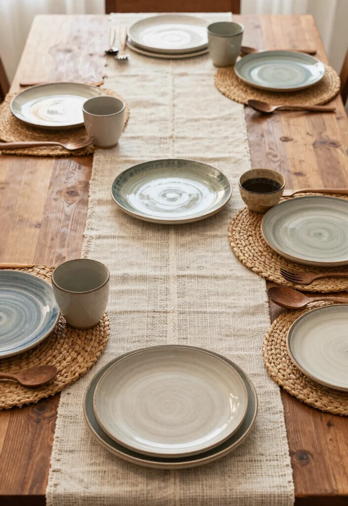 15 Dining Room Ideas for Warm Meals and Slow Gatherings 9. Textured Table Settings 0