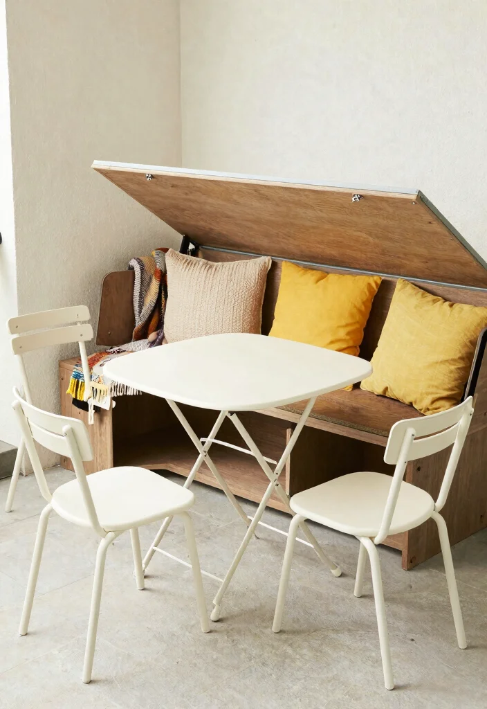 15 Large Balcony Ideas for Relaxed Hosting and Quiet Moments 13. Multifunctional Furniture 0
