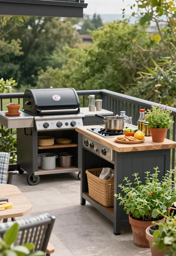 15 Large Balcony Ideas for Relaxed Hosting and Quiet Moments 15. Outdoor Kitchenette 0