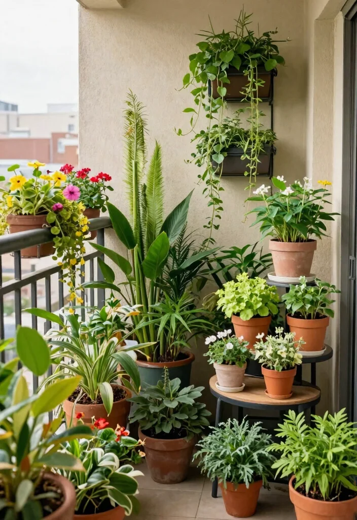 15 Large Balcony Ideas for Relaxed Hosting and Quiet Moments 2. Lush Plant Paradise 0