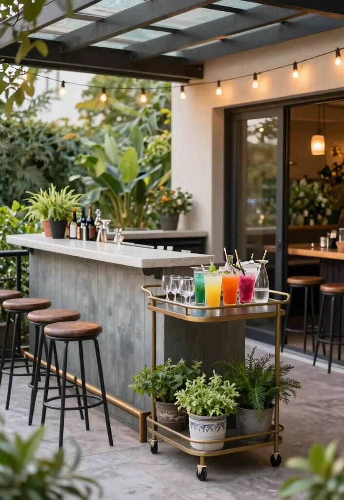 15 Large Balcony Ideas for Relaxed Hosting and Quiet Moments 6. Stylish Outdoor Bar 0