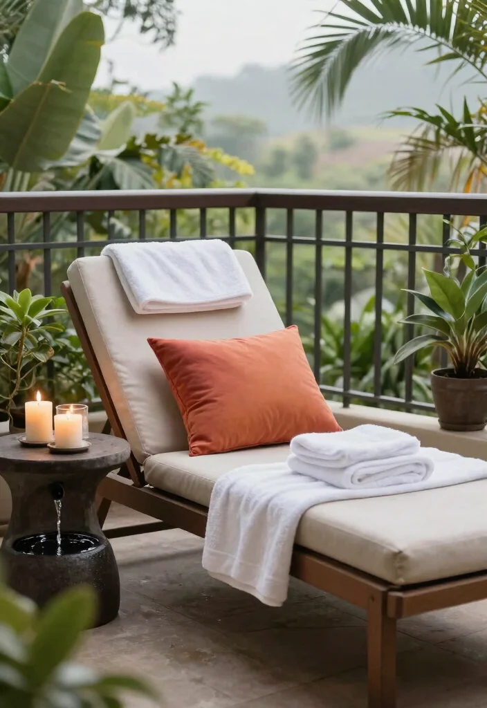 15 Large Balcony Ideas for Relaxed Hosting and Quiet Moments 7. Mini Spa Retreat 0