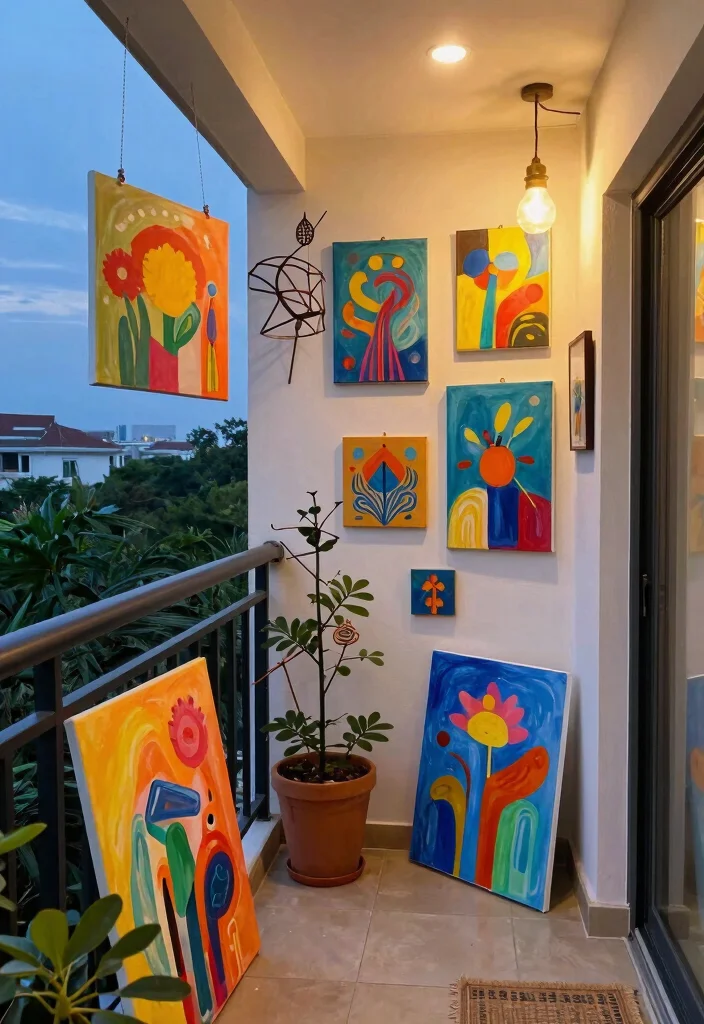 15 Large Balcony Ideas for Relaxed Hosting and Quiet Moments 9. Artistic Vibes with Outdoor Art 0