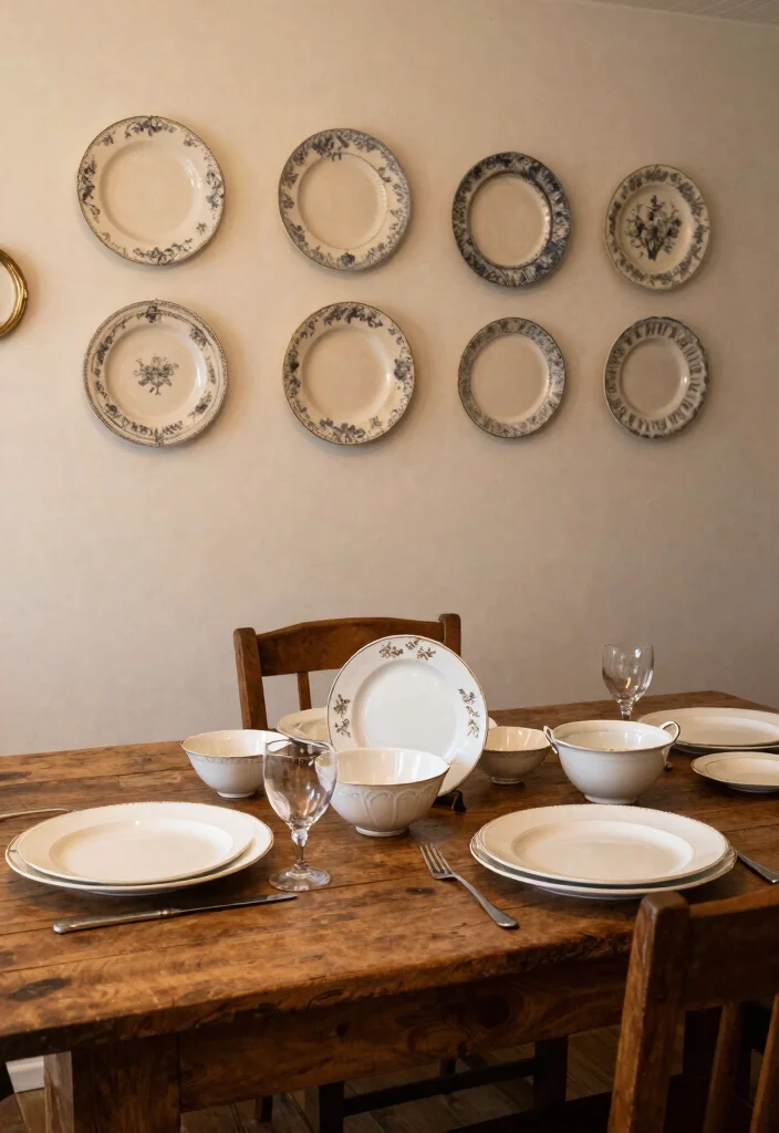 15 Modern Farmhouse Dining Room Ideas with Warm Character 12. Vintage Find Decor 0