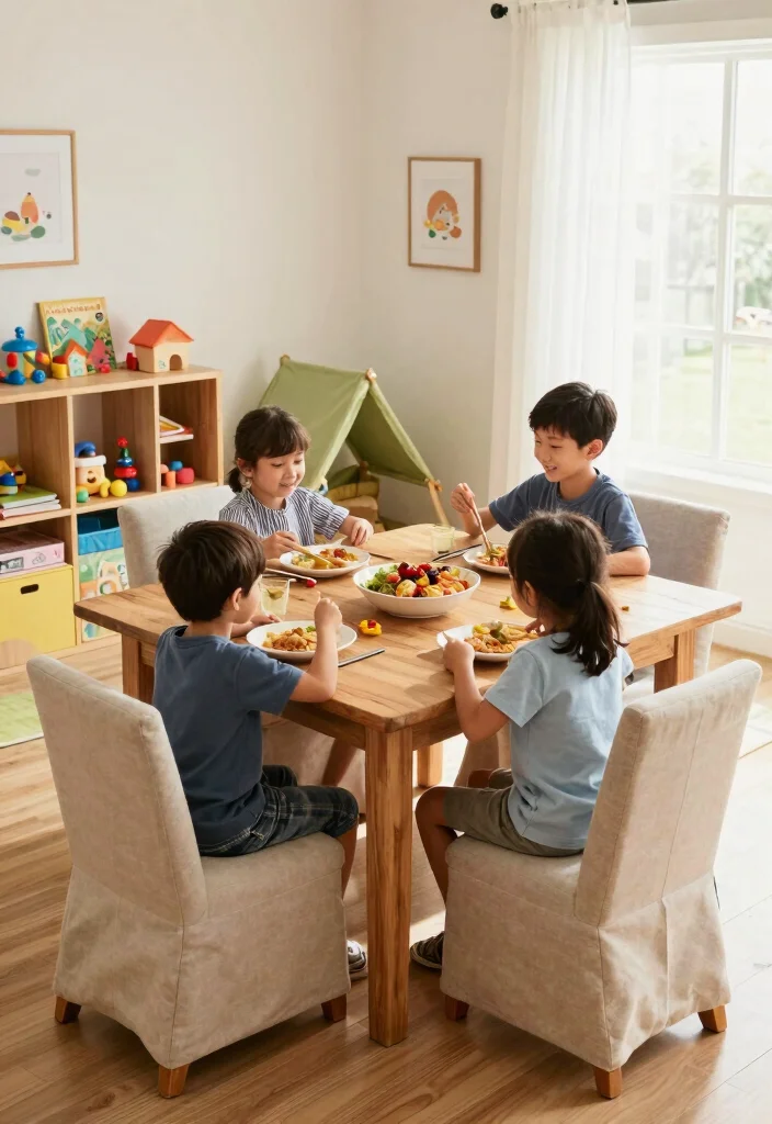 15 Modern Farmhouse Dining Room Ideas with Warm Character 14. Family Friendly Spaces 0