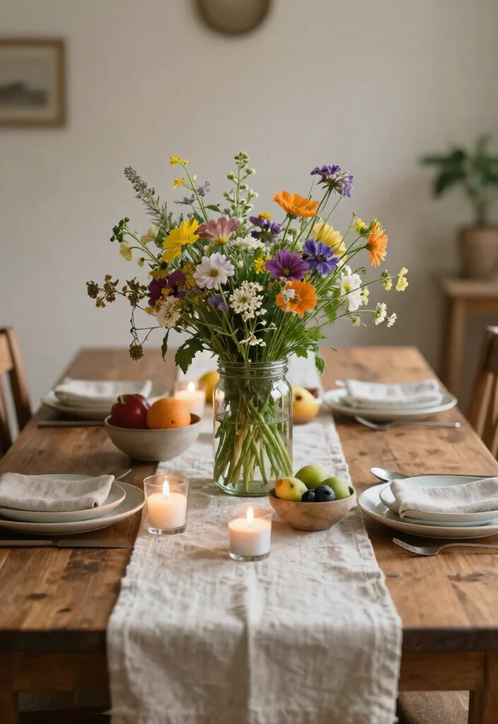 15 Modern Farmhouse Dining Room Ideas with Warm Character 8. Farmhouse Style Centerpieces 0