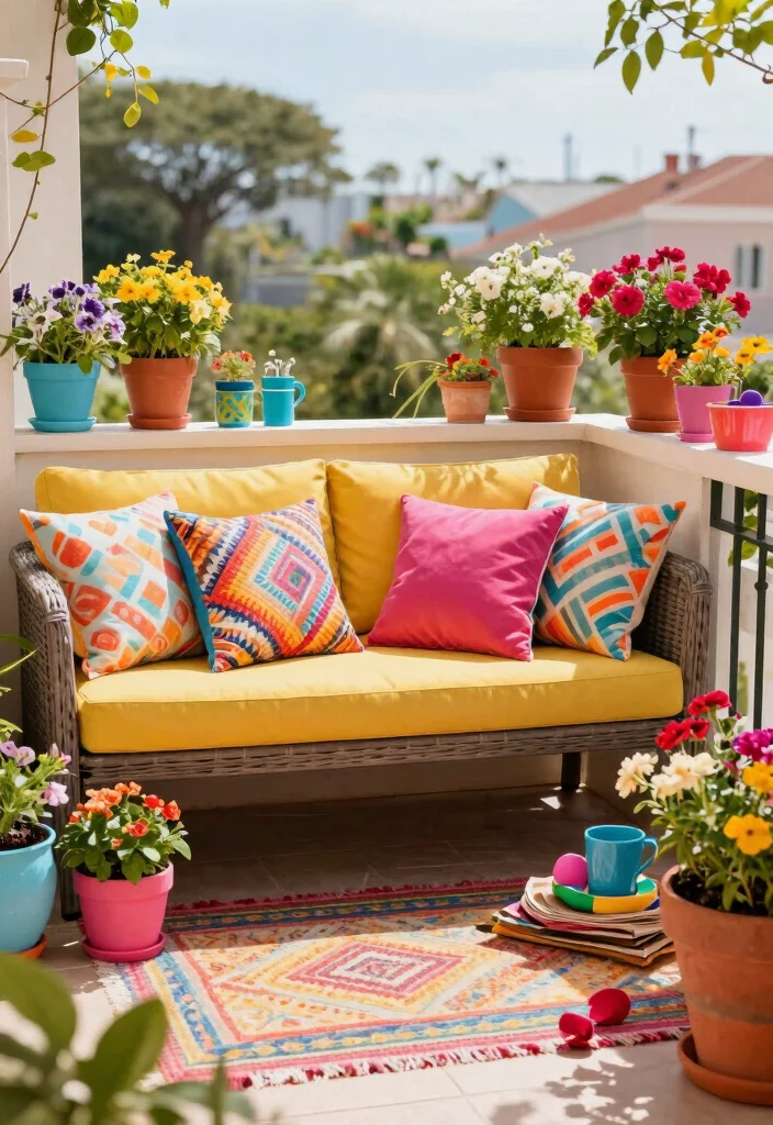 15 Outdoor Balcony Ideas for Fresh Air Living and Quiet Moments 5. Go Bold with Color 0