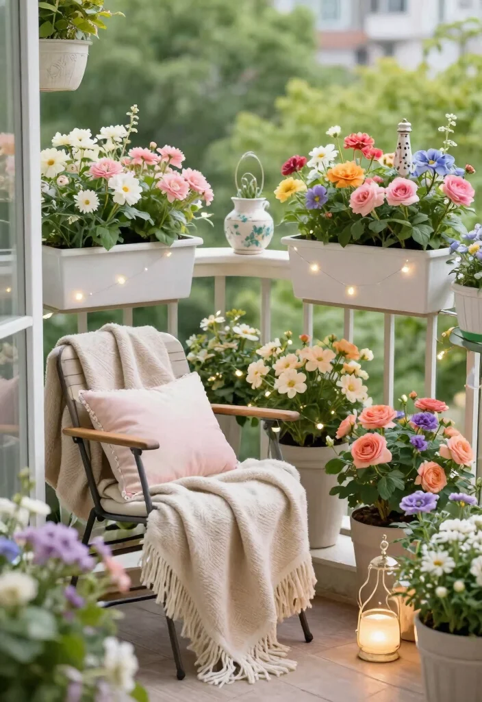 16 Apartment Balcony Ideas That Feel Cozy Airy and Lived In 12. Use Seasonal Decor 0
