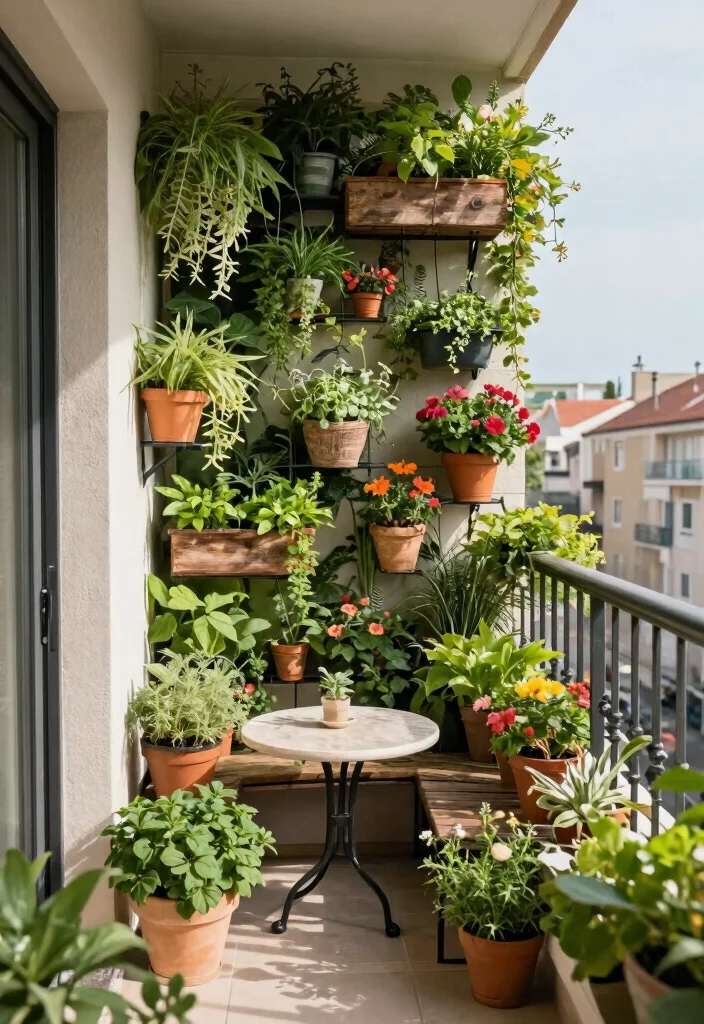 16 Apartment Balcony Ideas That Feel Cozy Airy and Lived In 2. Create a Vertical Garden 0