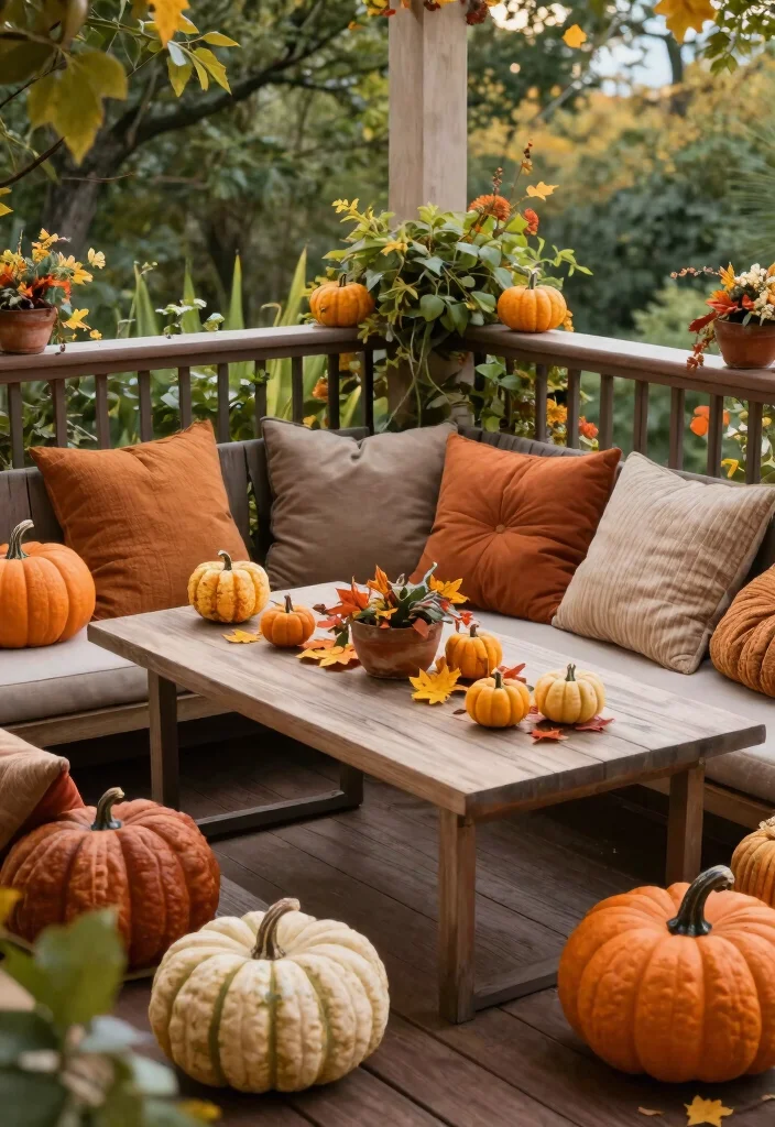 16 Balcony Decoration Ideas with Cozy Textures and Greenery 15. Seasonal Decor Touches 0