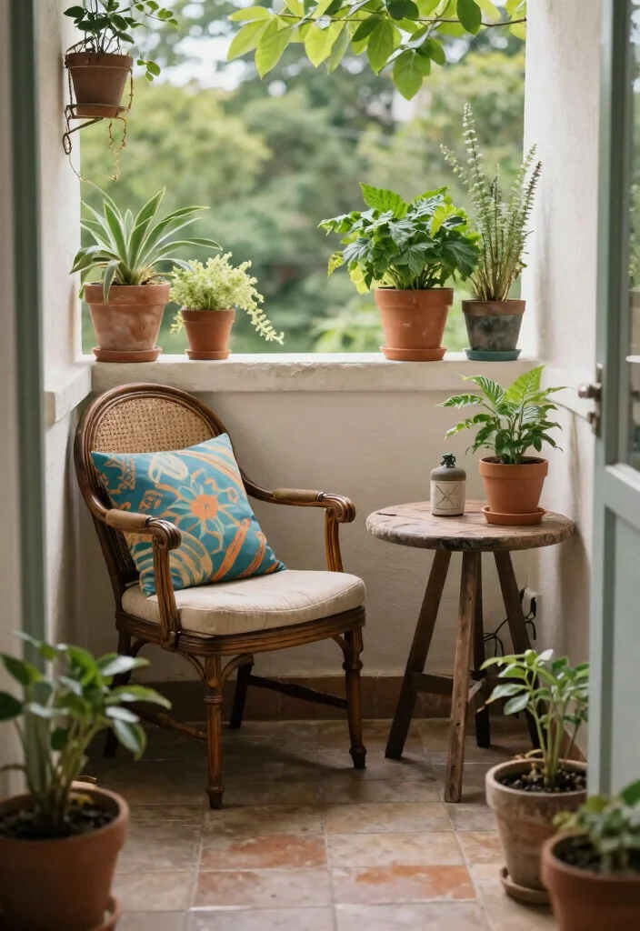 16 Cozy Apartment Balcony Ideas Youll Want to Use Every Day 13. Vintage Finds for Unique Character 0