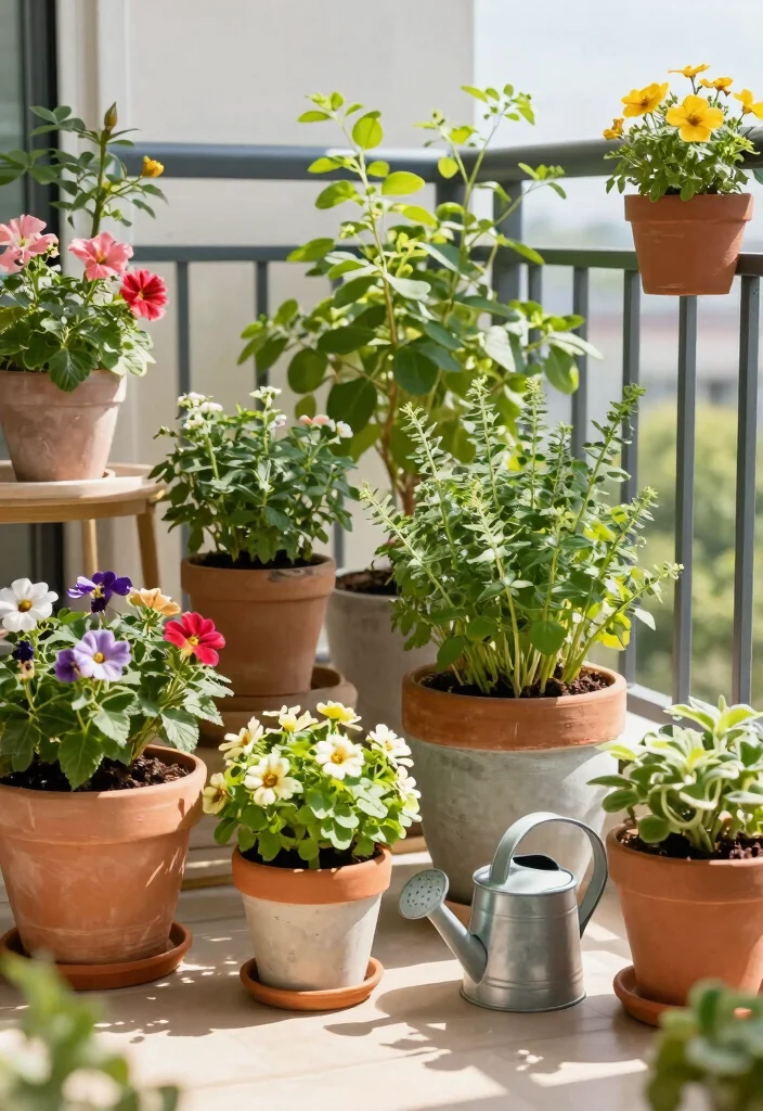 16 Cozy Apartment Balcony Ideas Youll Want to Use Every Day 7. Bring Nature In with Potted Plants 0