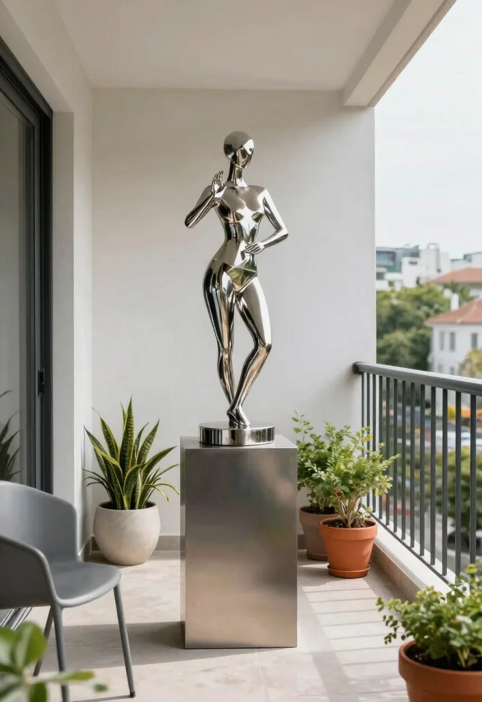16 Modern Balcony Ideas with Clean Lines and Relaxed Atmosphere 10. Outdoor Art Displays 0
