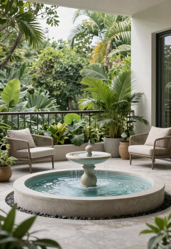 16 Modern Balcony Ideas with Clean Lines and Relaxed Atmosphere 12. Incorporating Water Features 0