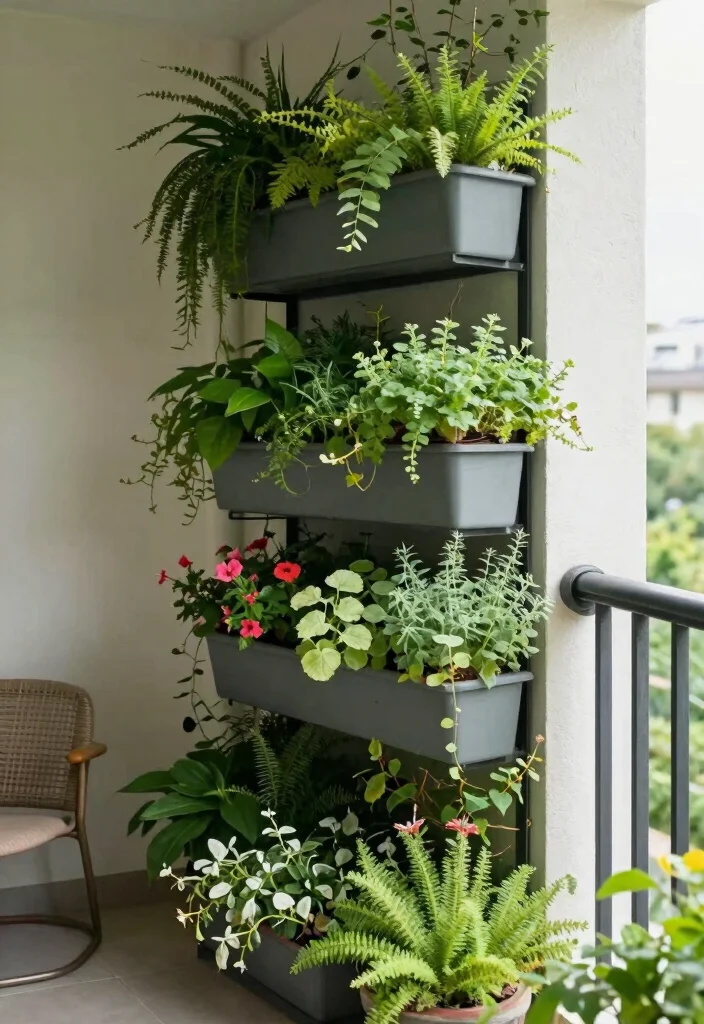 16 Modern Balcony Ideas with Clean Lines and Relaxed Atmosphere 2. Vertical Gardens 0