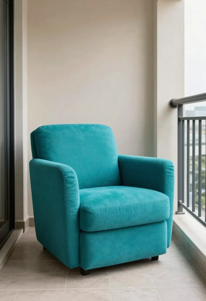 16 Modern Balcony Ideas with Clean Lines and Relaxed Atmosphere 9. Bold Furniture Choices 0